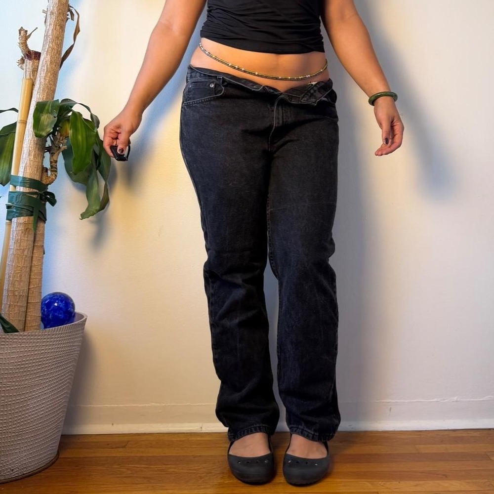 George Black Low Rise Straight Leg Jeans 90s Grunge Skater 34x30